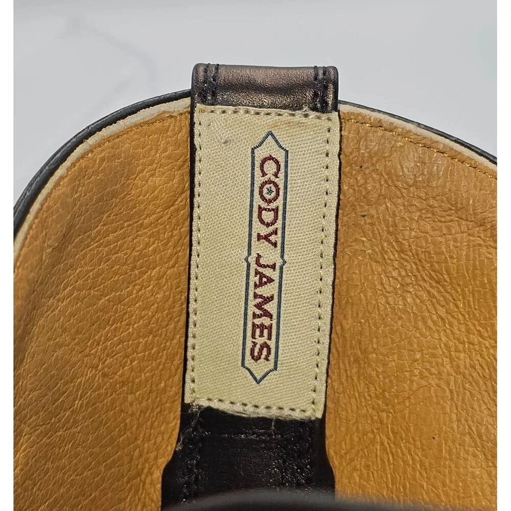 Cody James Men's Brown Metallic Western Leather Round Toe Boots Size 8.5D 2552 - Picture 8 of 16